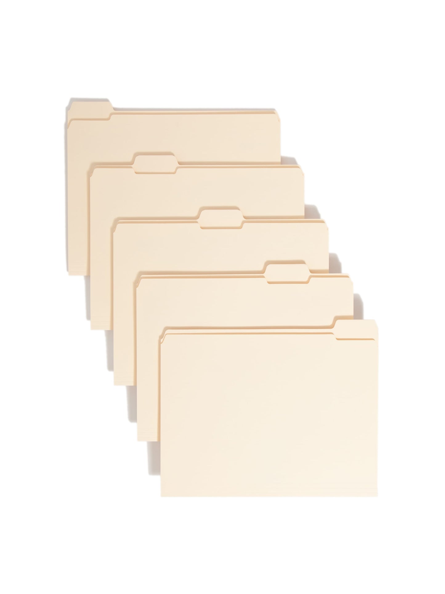 Reinforced Tab File Folders, 1/5-Cut Tab, Manila Color, Letter Size, Set of 100, 086486103565