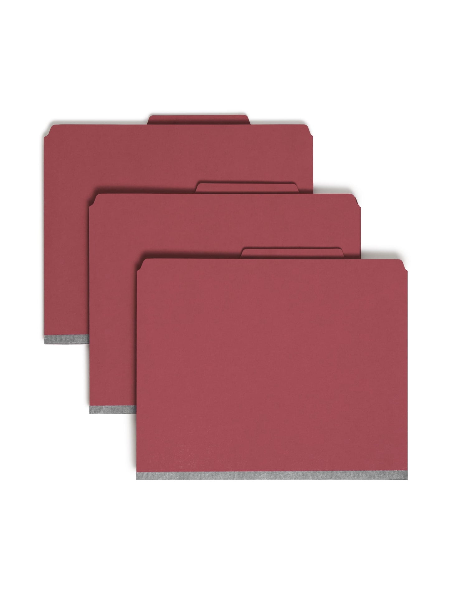 SafeSHIELD® Pressboard Classification File Folders with Pocket Dividers, Bright Red Color, Letter Size, 