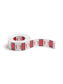 BCCRN Bar Style Color-Coded Numeric Labels, 0-9 Rolls, Red Color, 1-1/4" X 1" Size, Set of 1, 086486673716