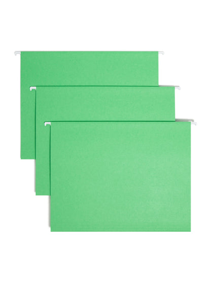 Standard Hanging File Folders with 1/5-Cut Tabs, Green Color, Letter Size, Set of 25, 086486640619