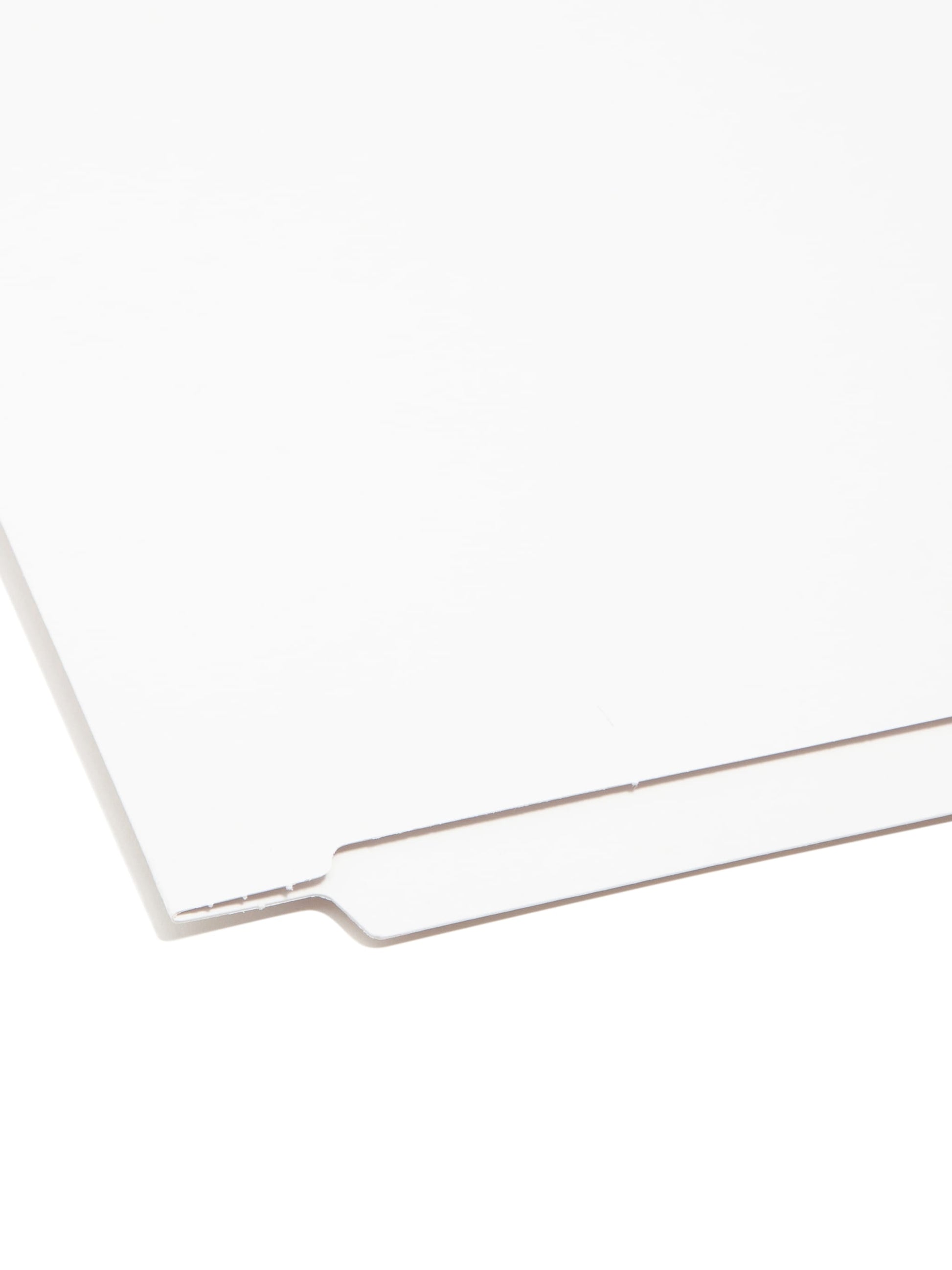 Shelf-Master® Reinforced End Tab Fastener File Folders, Straight-Cut Tab, White Color, Letter Size, Set of 50, 086486258401