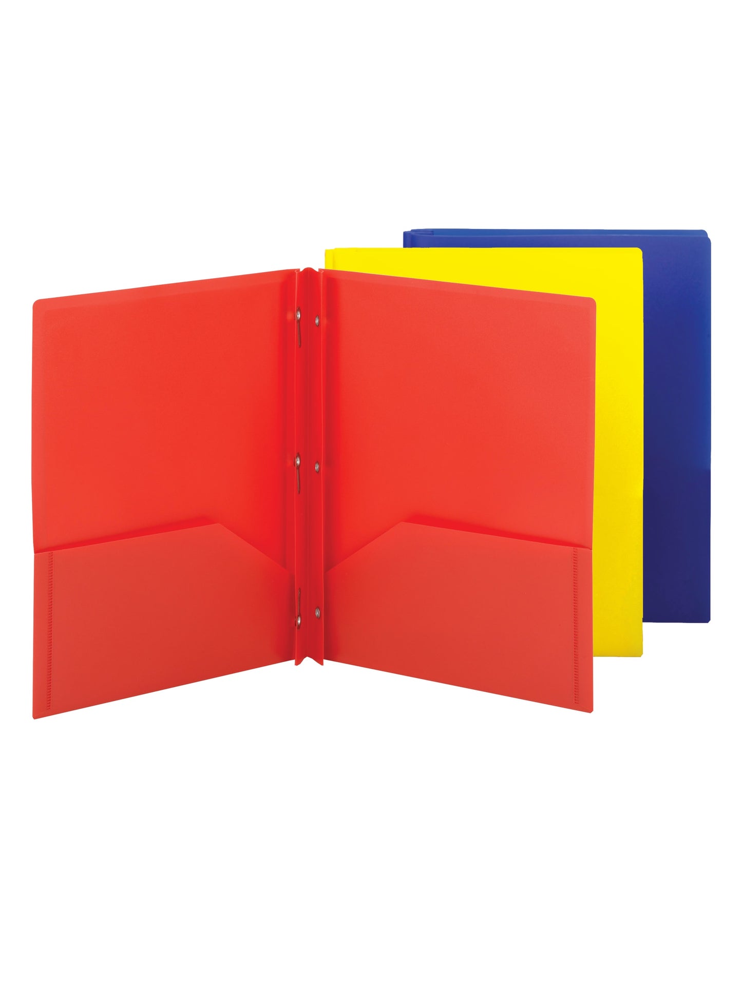 Poly Two-Pocket Folders with Fasteners, Assorted Colors Color, Letter Size, Set of 1, 086486877381