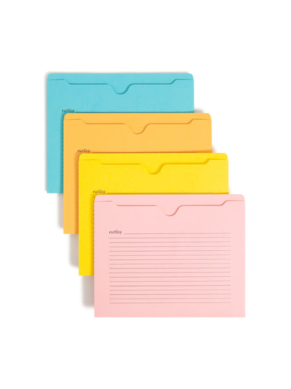 Notes File Jackets, Reinforced Straight-Cut Tab, Assorted Colors Color, Letter Size, Set of 1, 086486756167