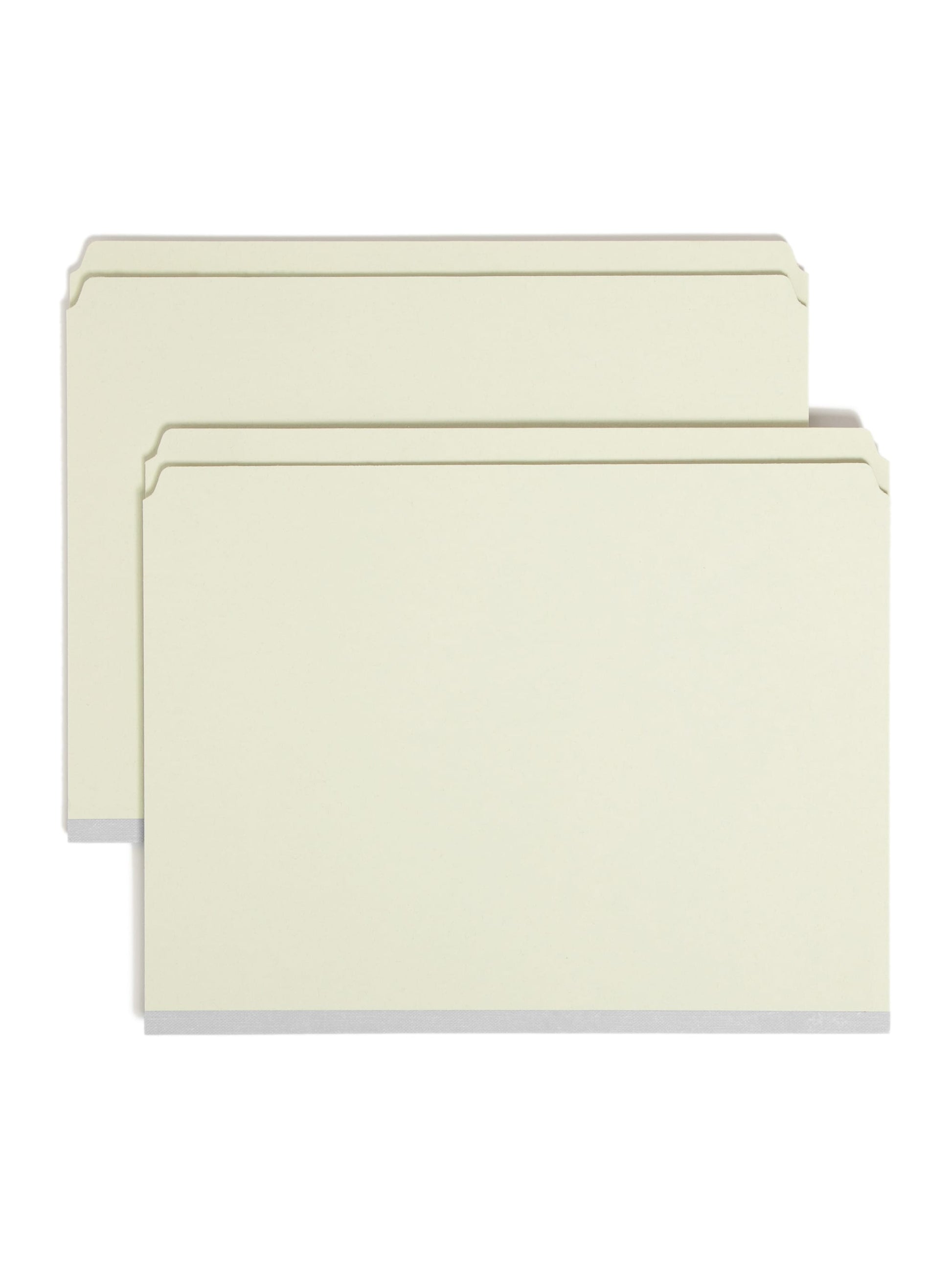 Pressboard File Folder, Straight-Cut Tab, 1 inch Expansion, Gray/Green Color, Letter Size, 