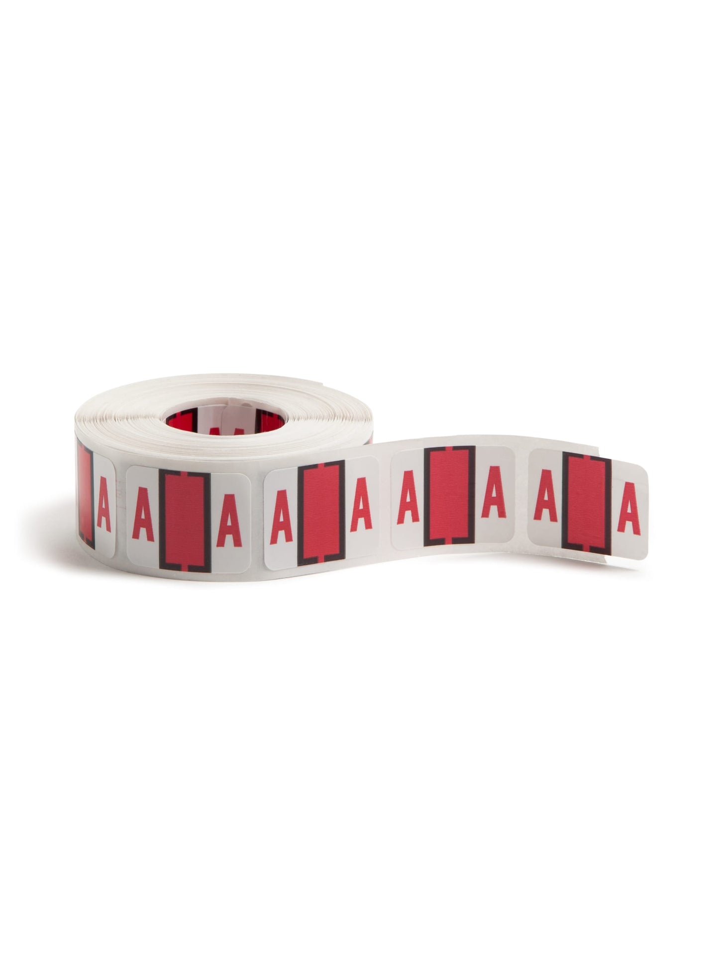 BCCR Bar Style Color-Coded Alphabetic Labels, A-Z Rolls, Red Color, 1-1/4" X 1" Size, 