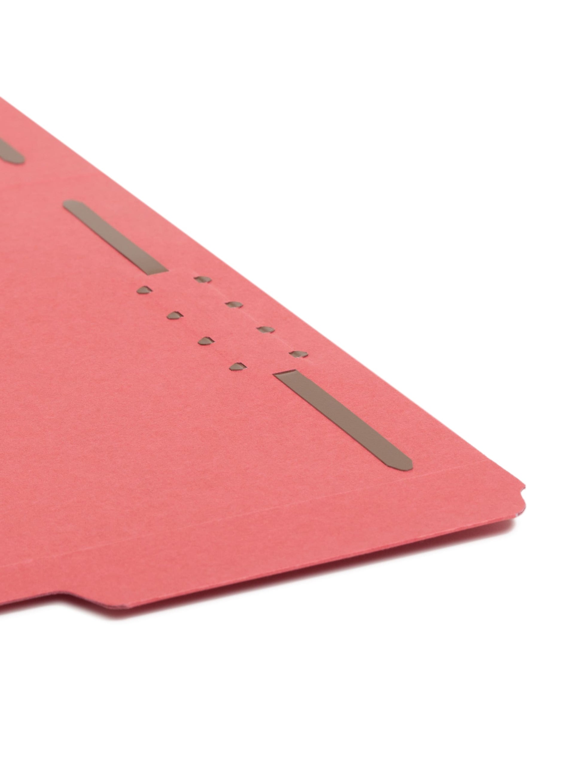 100% Recycled Reinforced Tab Fastener File Folders, Red Color, Letter Size, Set of 50, 086486127417