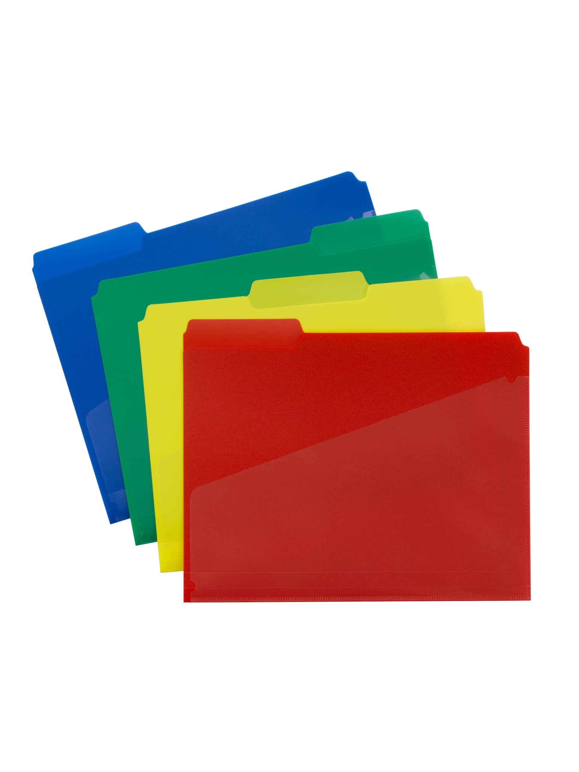 Poly Slash-Pocket File Folders, Assorted Colors Color, Letter Size, Set of 1, 086486105415