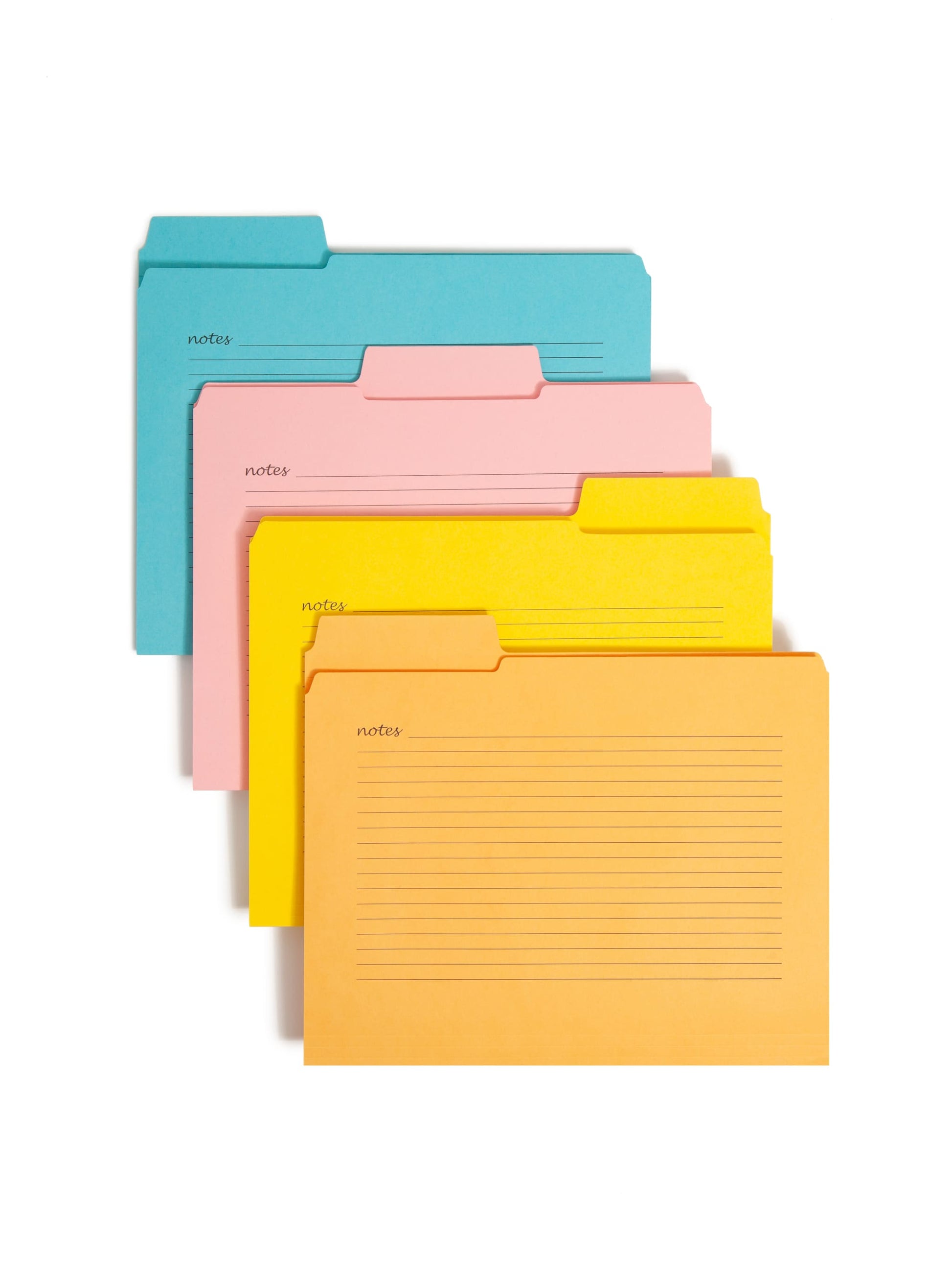 SuperTab® Notes Fastener File Folders, Assorted Colors Color, Letter Size, Set of 1, 086486119740