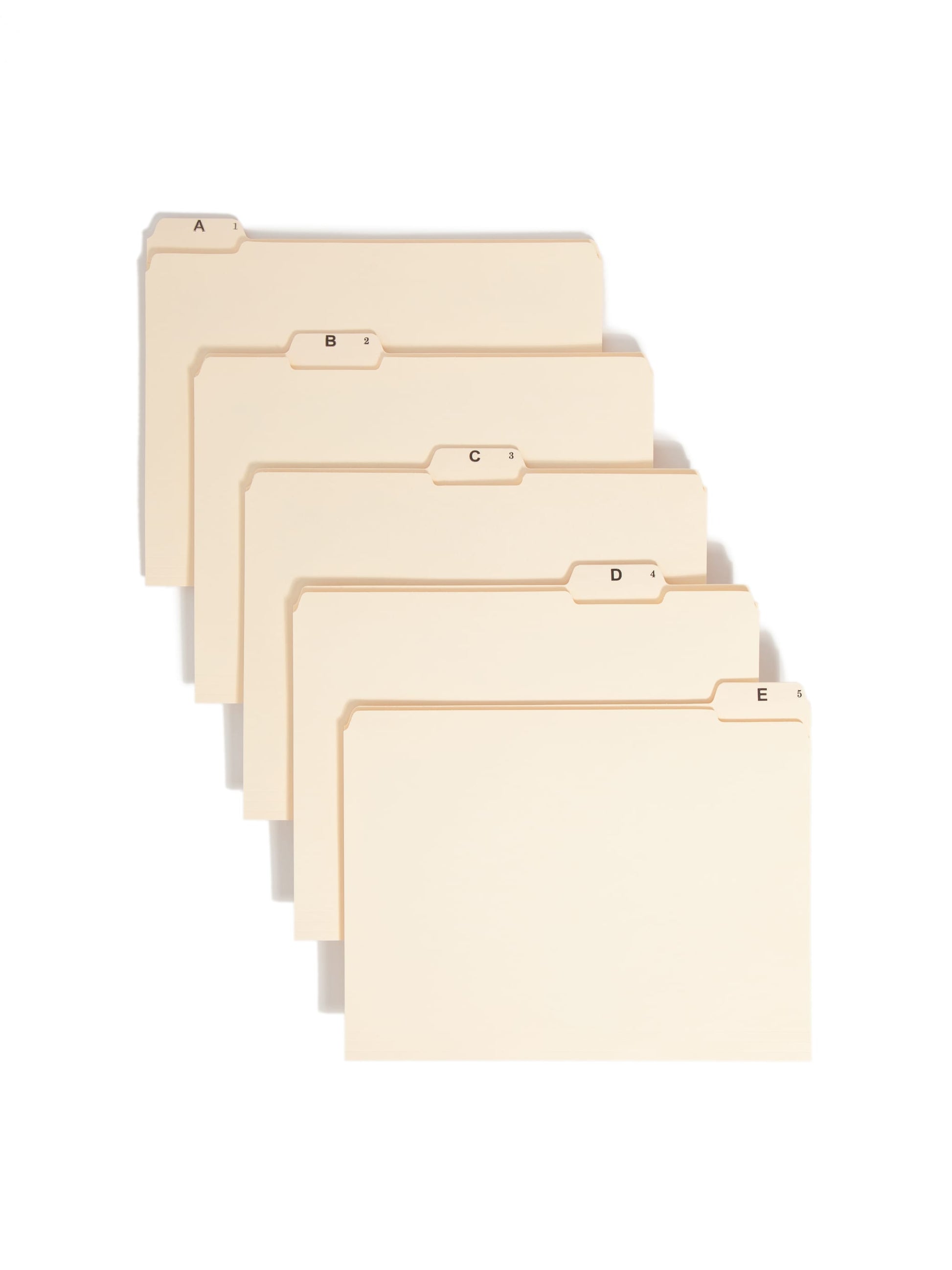 Reinforced Tab Indexed File Folder Set, Manila Color, Letter Size, Set of 1, 086486117777