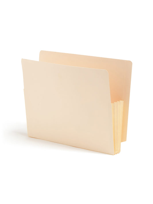 Reinforced End Tab File Pockets, Straight-Cut Tab, 3-1/2 inch Expansion, Manila Color, Letter Size, Set of 10, 30086486751644