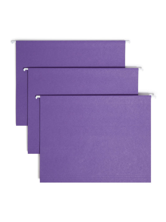 Standard Hanging File Folders with 1/3-Cut Tabs, Purple Color, Letter Size, Set of 25, 086486640237