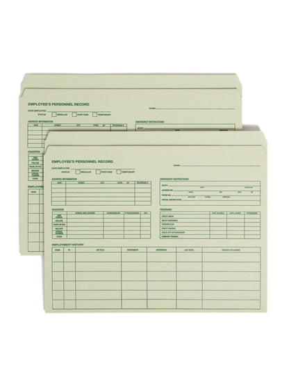 Employee Record File Folders, Moss Green Color, Letter Size, Set of 1, 086486770002