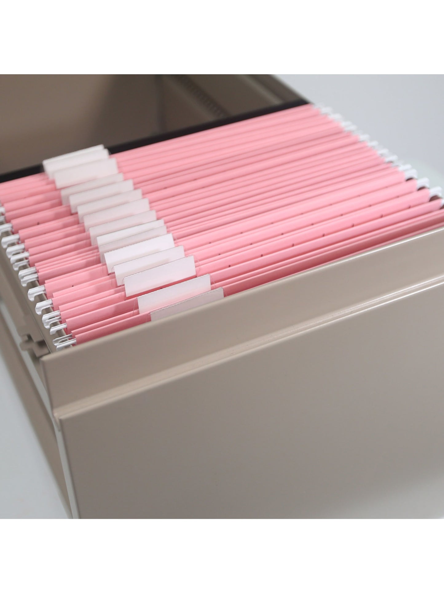 Standard Hanging File Folders with 1/5-Cut Tabs, Pink Color, Letter Size, Set of 25, 086486640664