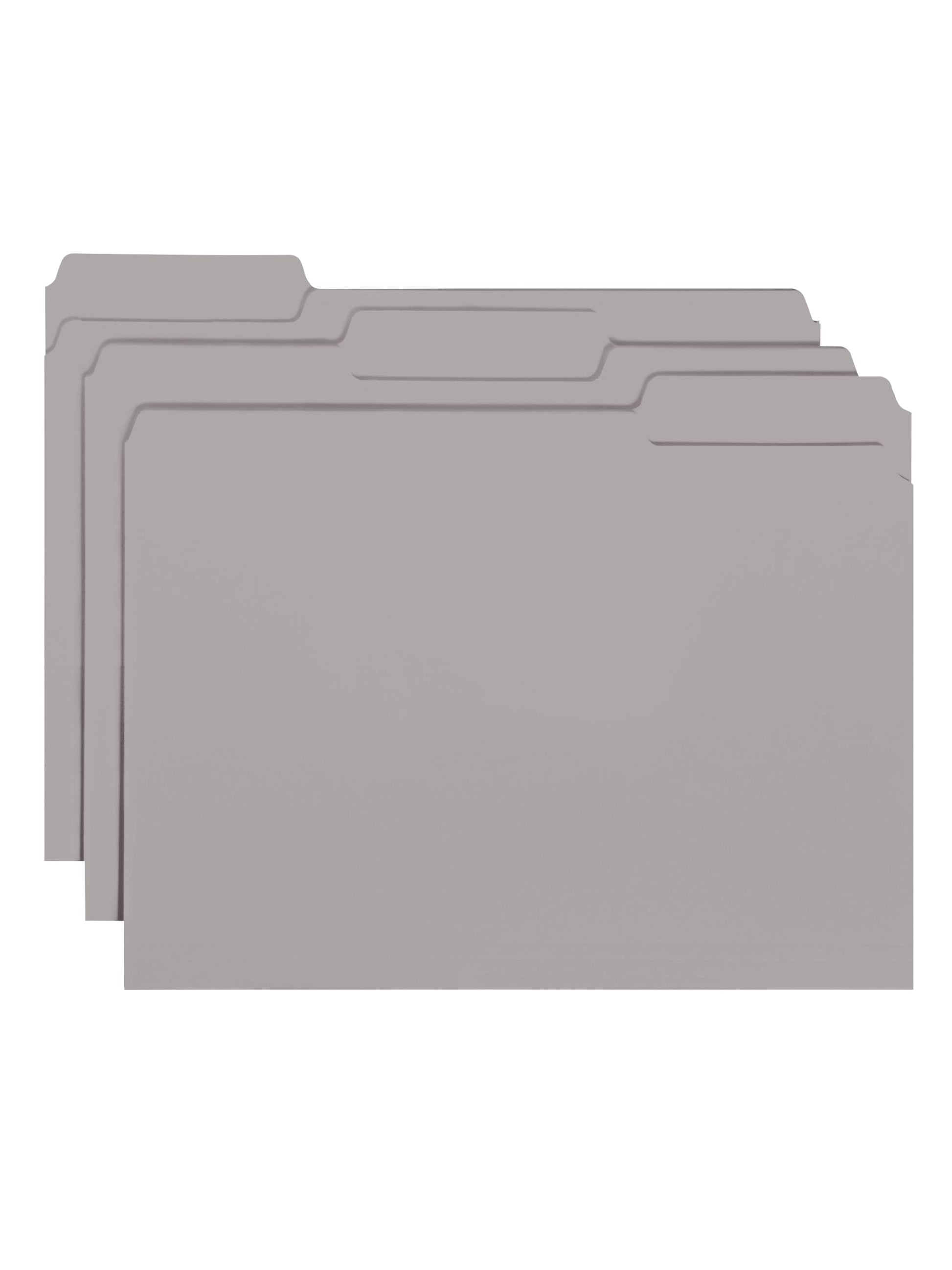 Interior File Folders, Gray Color, Letter Size, Set of 100, 086486102513