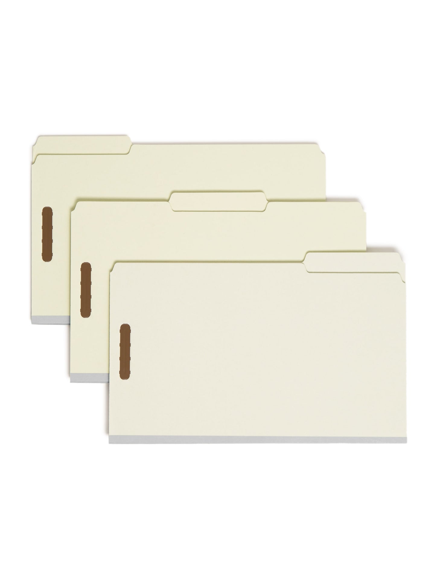 Pressboard Fastener File Folders, 3 inch Expansion, Gray/Green Color, Legal Size, 