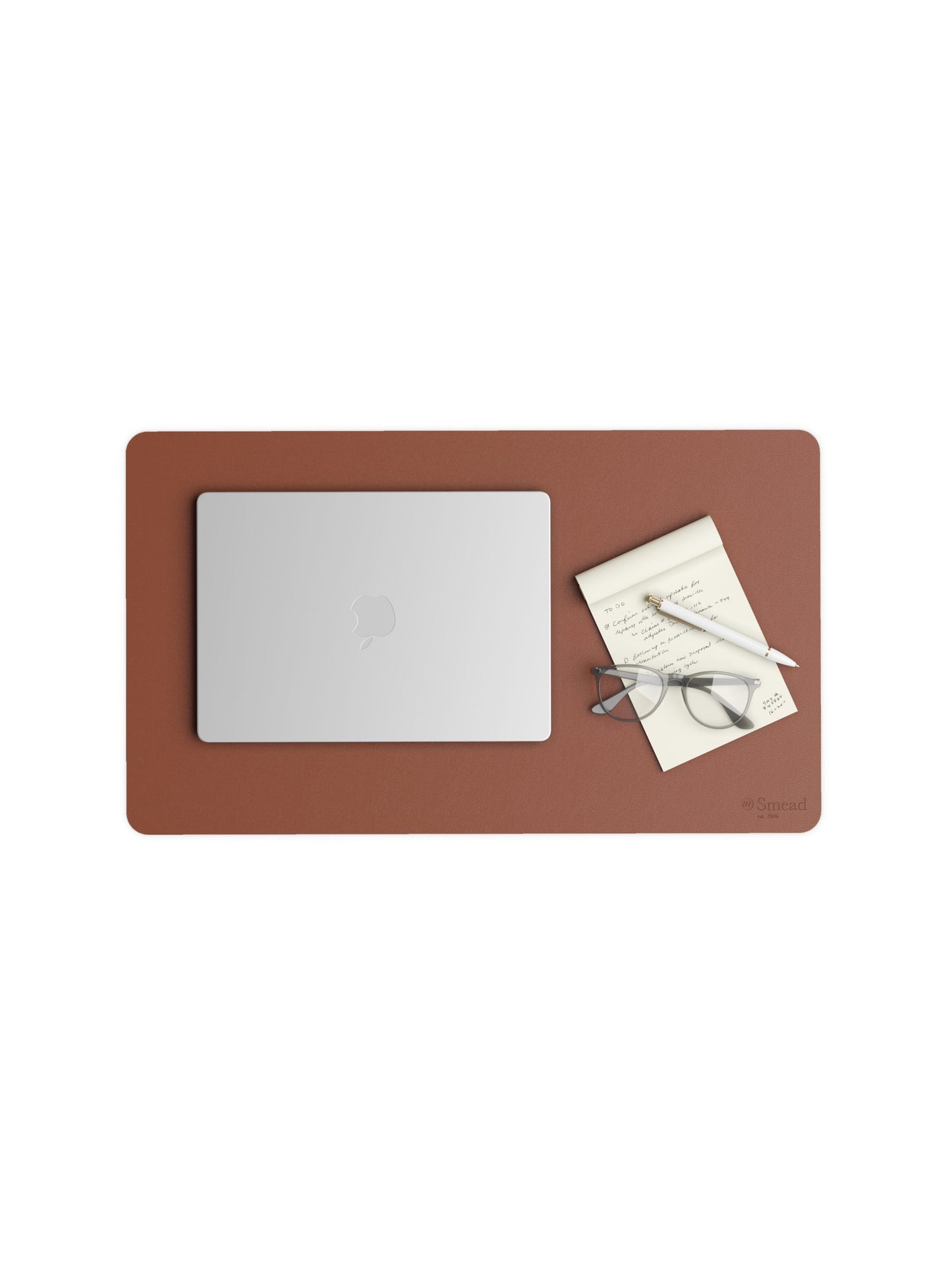 Vegan Leather Desk Pad, Saddle Color, 23.6"X13.7" Size, 086486648370