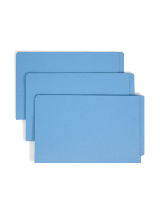 Shelf-Master® Reinforced End Tab Fastener File Folders, Straight-Cut Tab, Blue Color, Legal Size, Set of 50, 086486280402