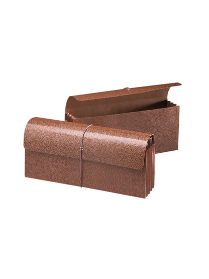 Redrope-Printed Expanding Wallets with Elastic Cord, Redrope Gusset, 3-1/2 Inch Expansion, Brown Color, 12" X 5" Size, Set of 0, 30086486713505