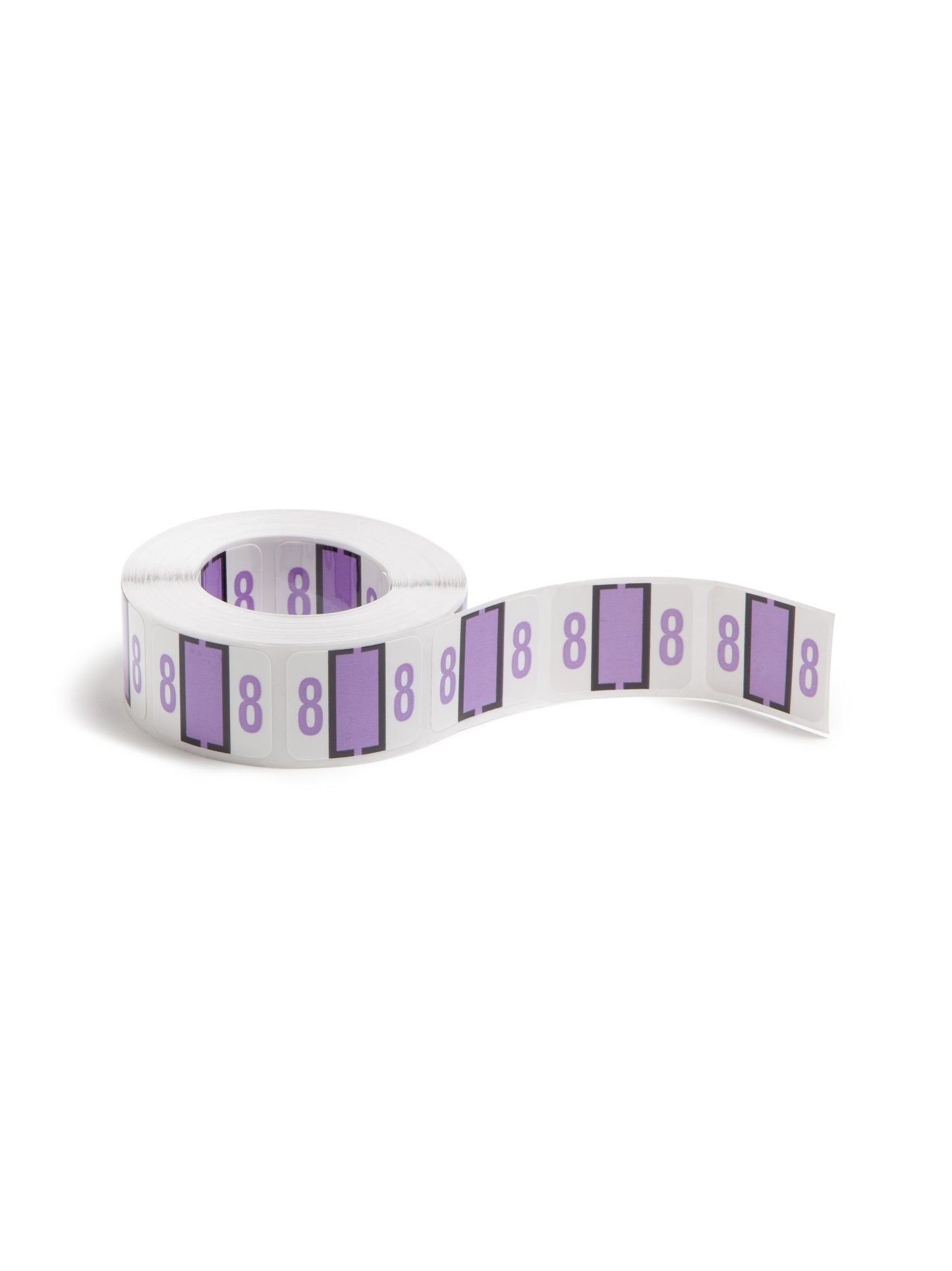 BCCRN Bar Style Color-Coded Numeric Labels, 0-9 Rolls, Lavender Color, 1-1/4" X 1" Size, Set of 1, 086486673785