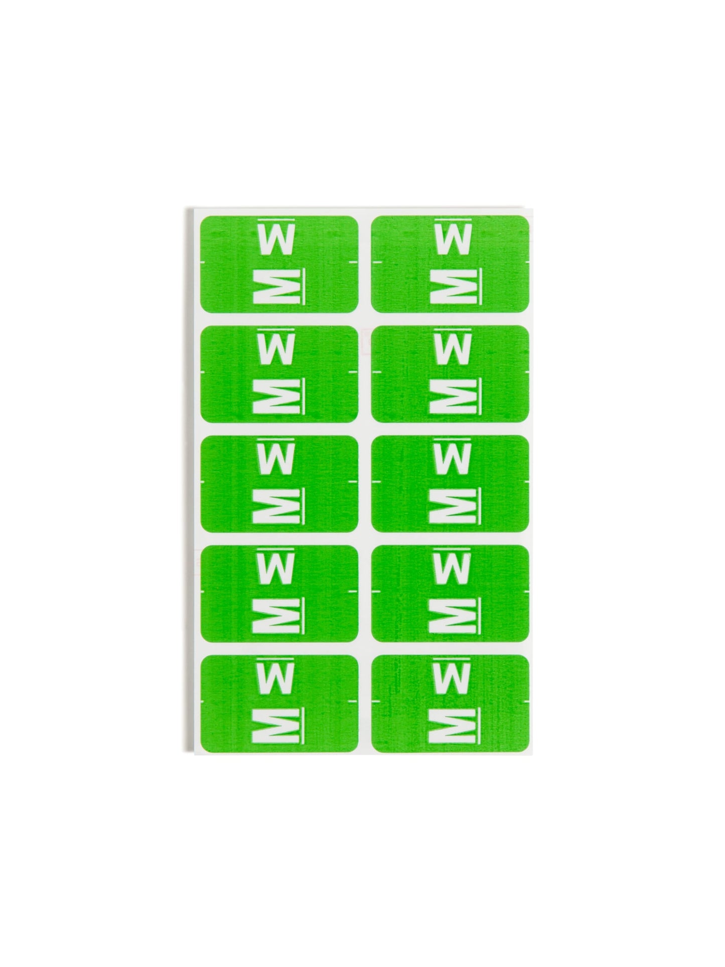 AlphaZ® ACCS Color Coded Alphabetic Labels - Sheets, Light Green Color, 1" X 1-5/8" Size, 