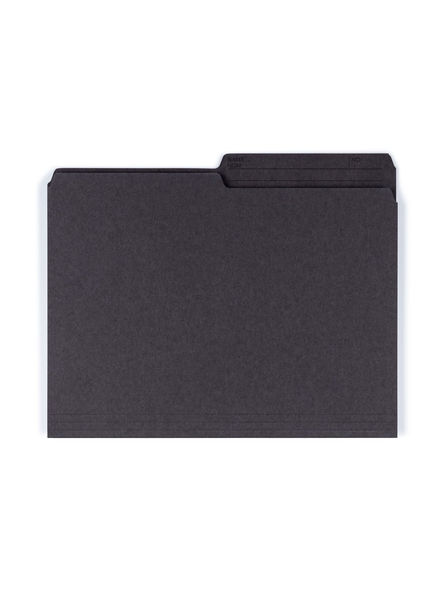 Reversible Printed Tab File Folders, 1/2-Cut Tab, Black Color, Letter Size, Set of 100, 086486103640