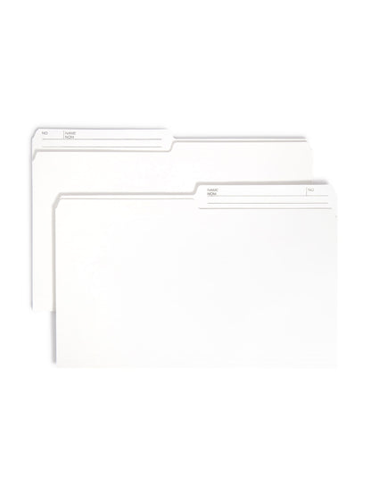 Reversible Printed Tab File Folders, 1/2-Cut Tab, Ivory Color, Legal Size, Set of 100, 086486153485