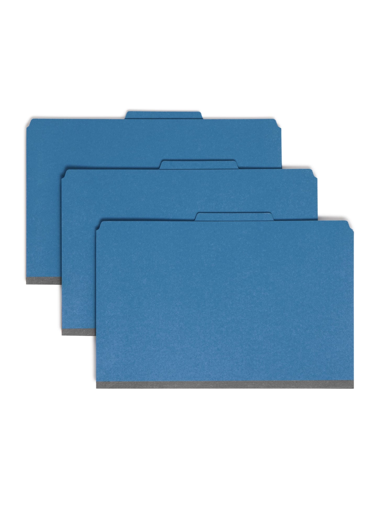 SafeSHIELD® Pressboard Classification File Folders, 2 Dividers, 2 inch Expansion, 2/5-Cut Tab, Dark Blue Color, Legal Size, 
