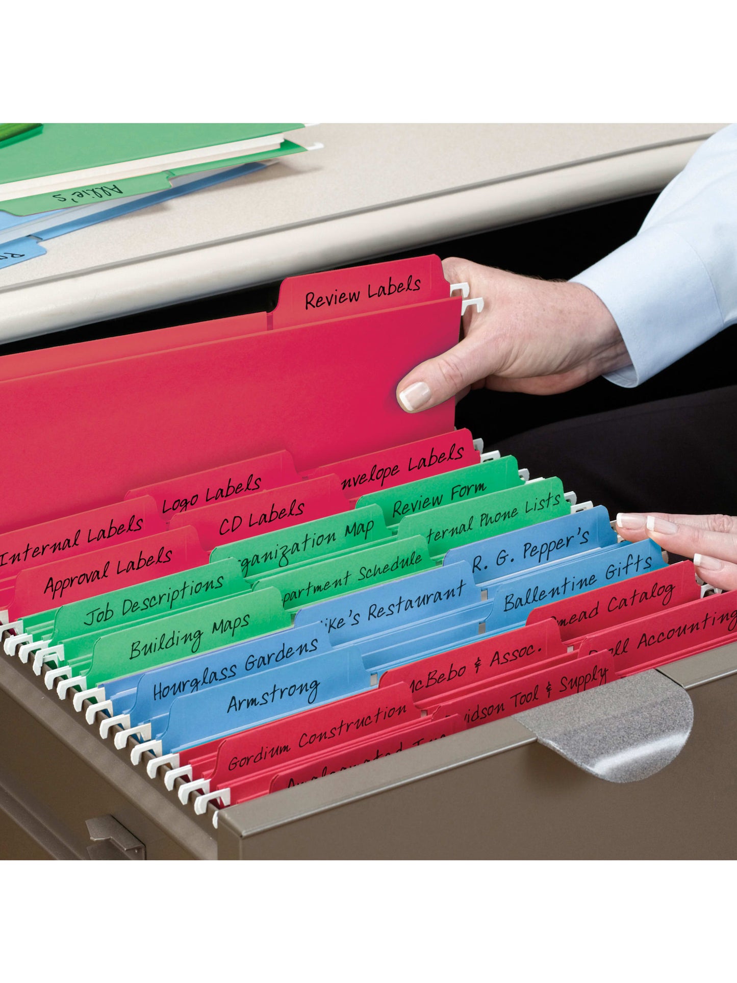 Erasable FasTab® Hanging File Folders, Assorted Colors Color, Letter Size, Set of 18, 086486640312