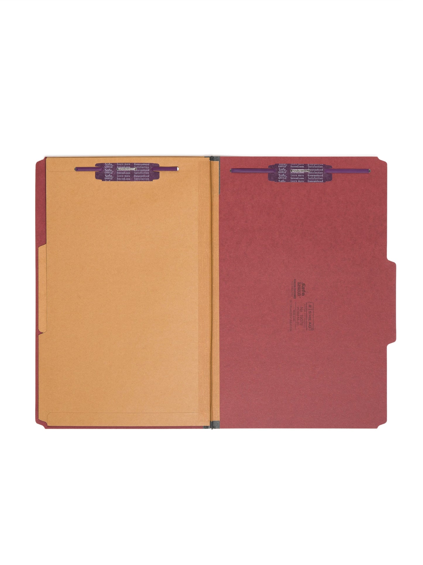 SafeSHIELD® Pressboard Classification File Folders with Pocket Dividers, Red Color, Legal Size, 