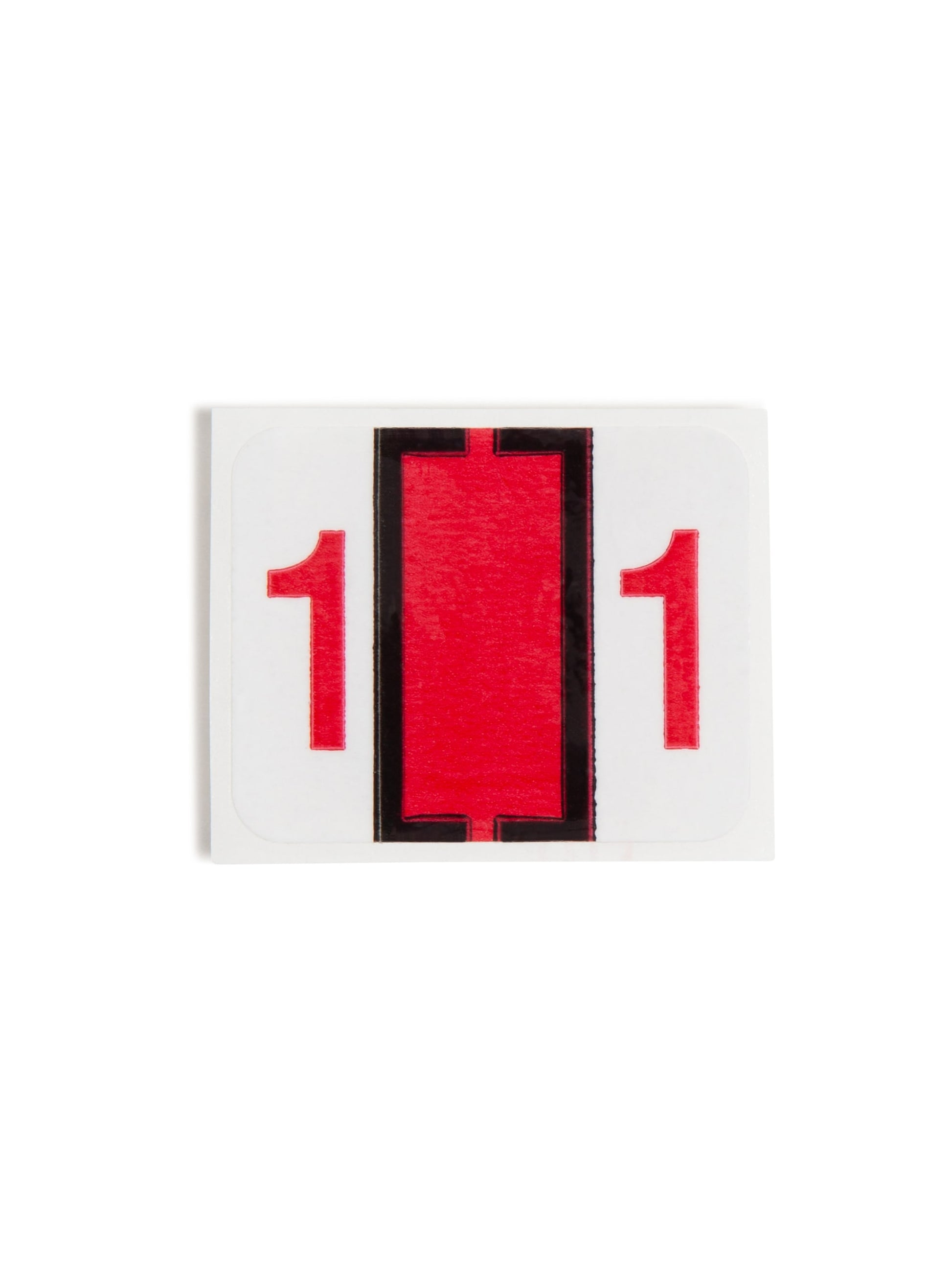 BCCRN Bar Style Color-Coded Numeric Labels, 0-9 Rolls, Red Color, 1-1/4" X 1" Size, Set of 1, 086486673716