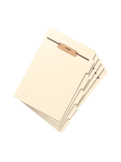 Folder Dividers with Fasteners, Side Tab, Manila Color, Letter Size, Set of 1, 086486356053