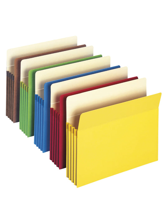 File Pockets, 3-1/2 inch Expansion, Straight-Cut Tab, Assorted Colors Color, Letter Size, Set of 0, 30086486738904