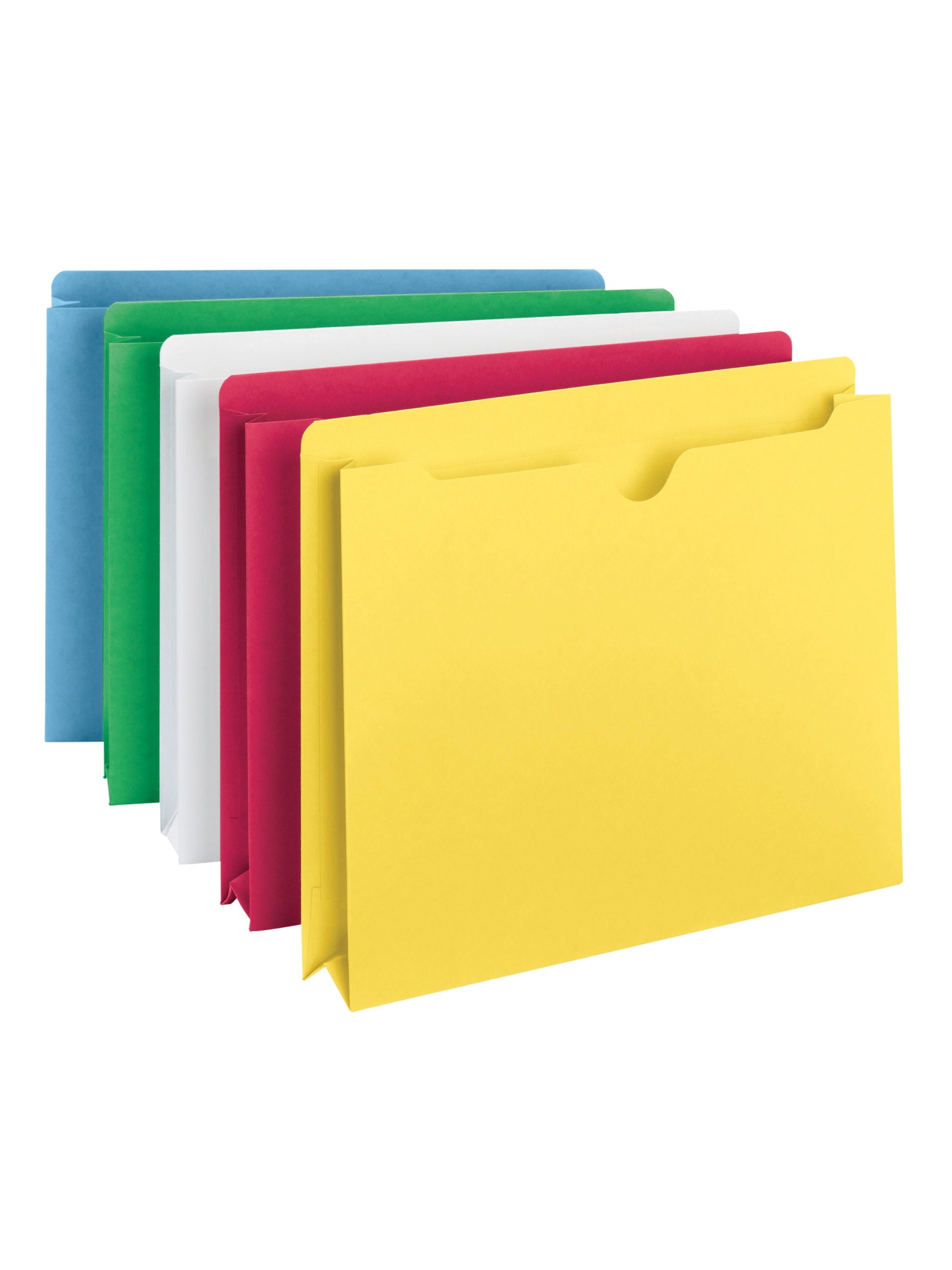 Smead Colored File Jackets, Reinforced Straight-Cut Tab, 2 inch Expansion